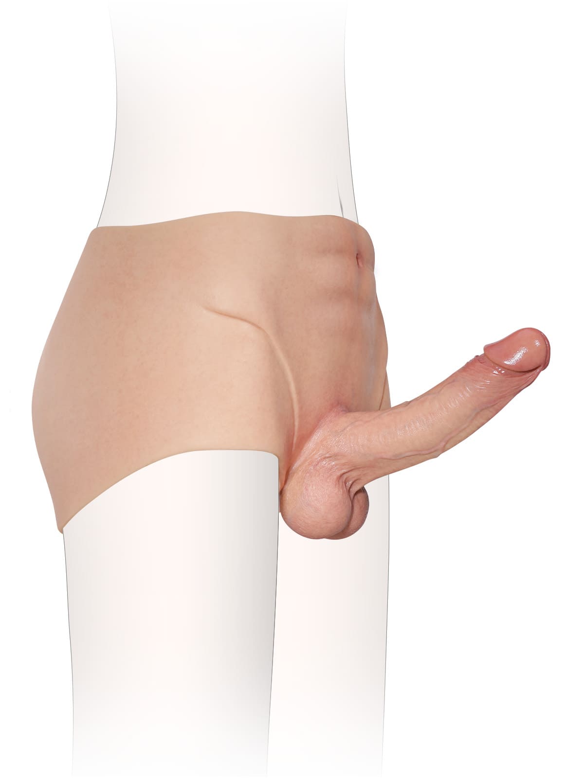 Beck | 7.2" x 1.7" Full-Wrap Solid Silicone Strap-On Underwear with Realistic Dildo Design Position 4