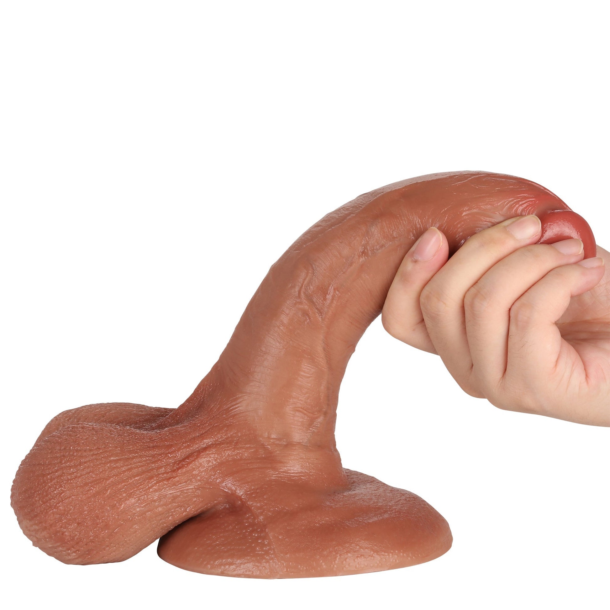 Tiger 7 Inch Realistic Silicone Dildo with Strong Suction Cup Hands-Free | DongToy Position 6
