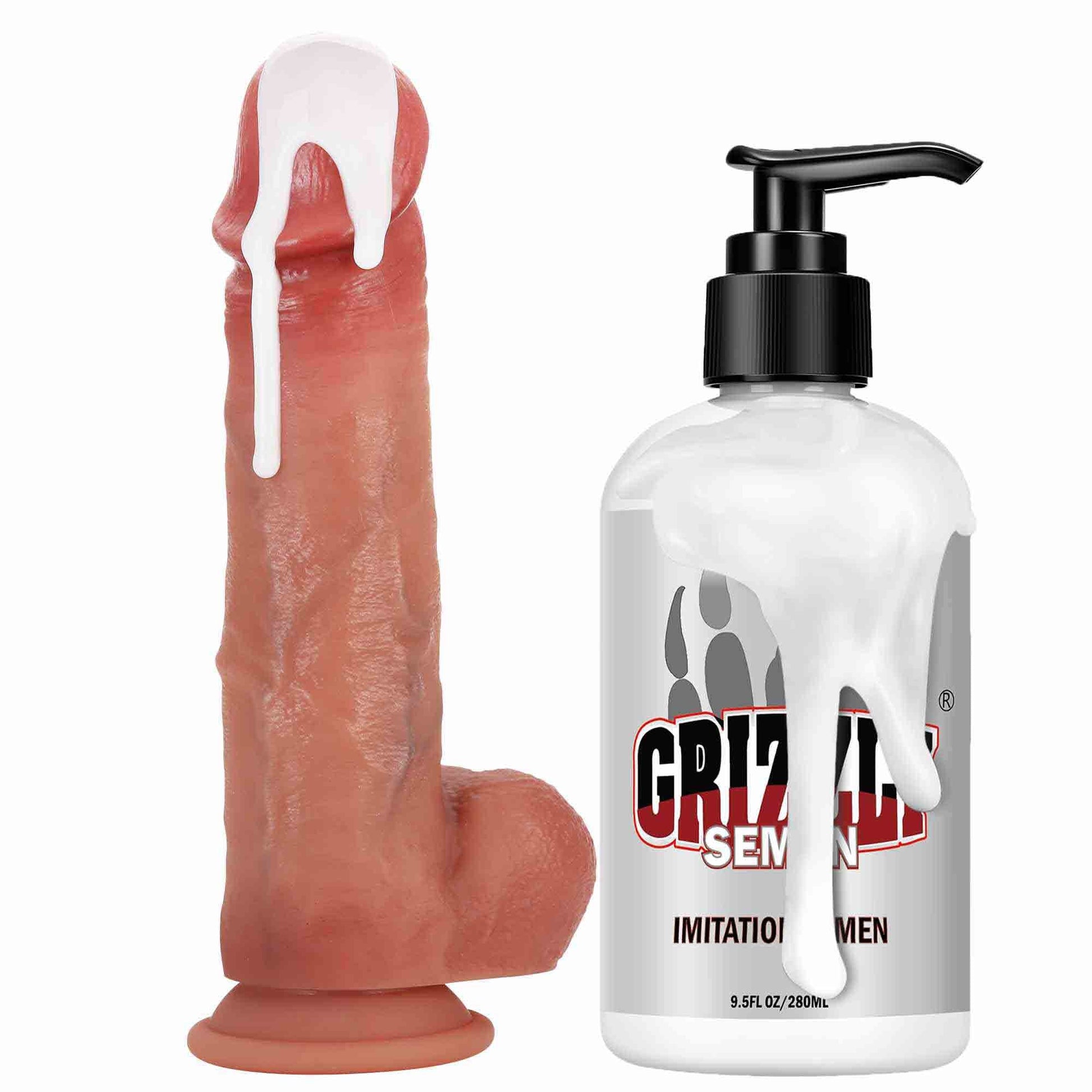 Boomer Squirting Dildo 9 inch Cumming Ejaculating Dildos Sliding Skin Position 12
