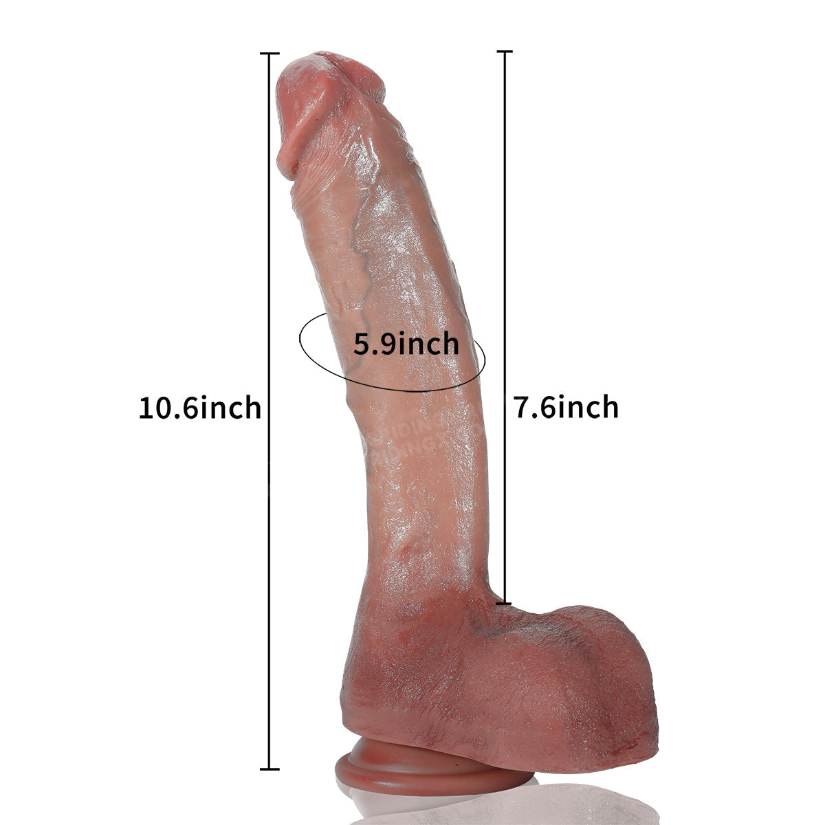Alex 10.4 inch Ultra Realistic Huge Dildo & Super Realistic Glan Black Dildo Position 9