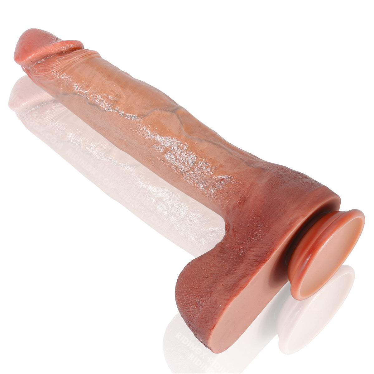 Alex 10.4 inch Ultra Realistic Huge Dildo & Super Realistic Glan Black Dildo Position 12