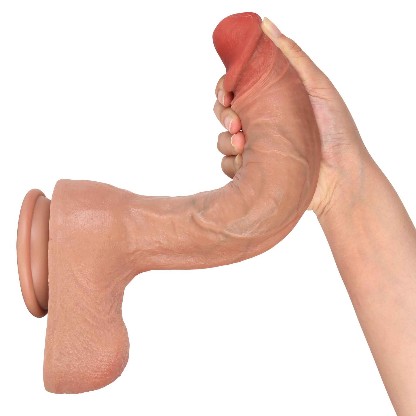 BadBoy 11 inch Ultra Realistic Dildo Real Glan Lifelike Skin Dildo Position 7