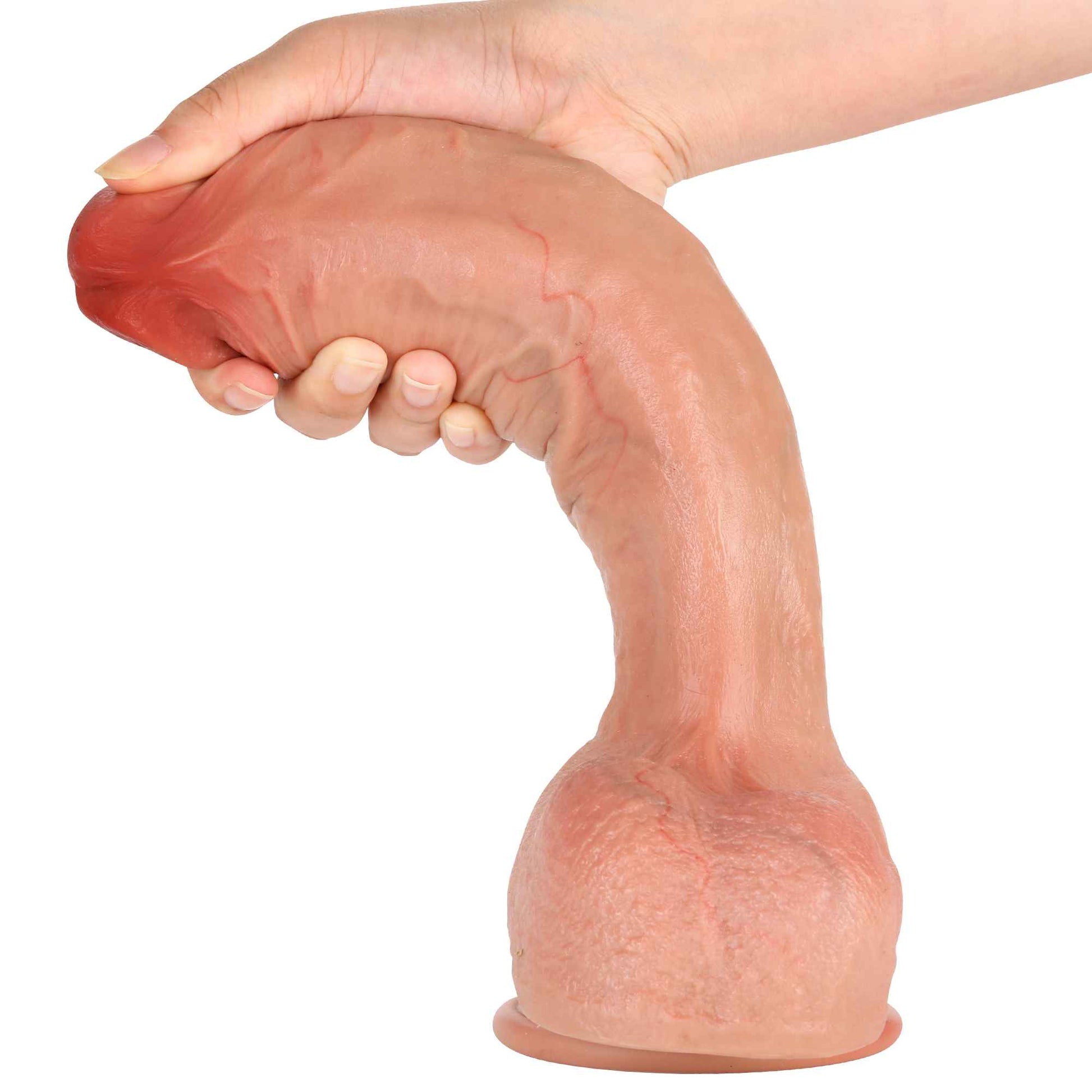 BadBoy 11 inch Ultra Realistic Dildo Real Glan Lifelike Skin Dildo Position 6