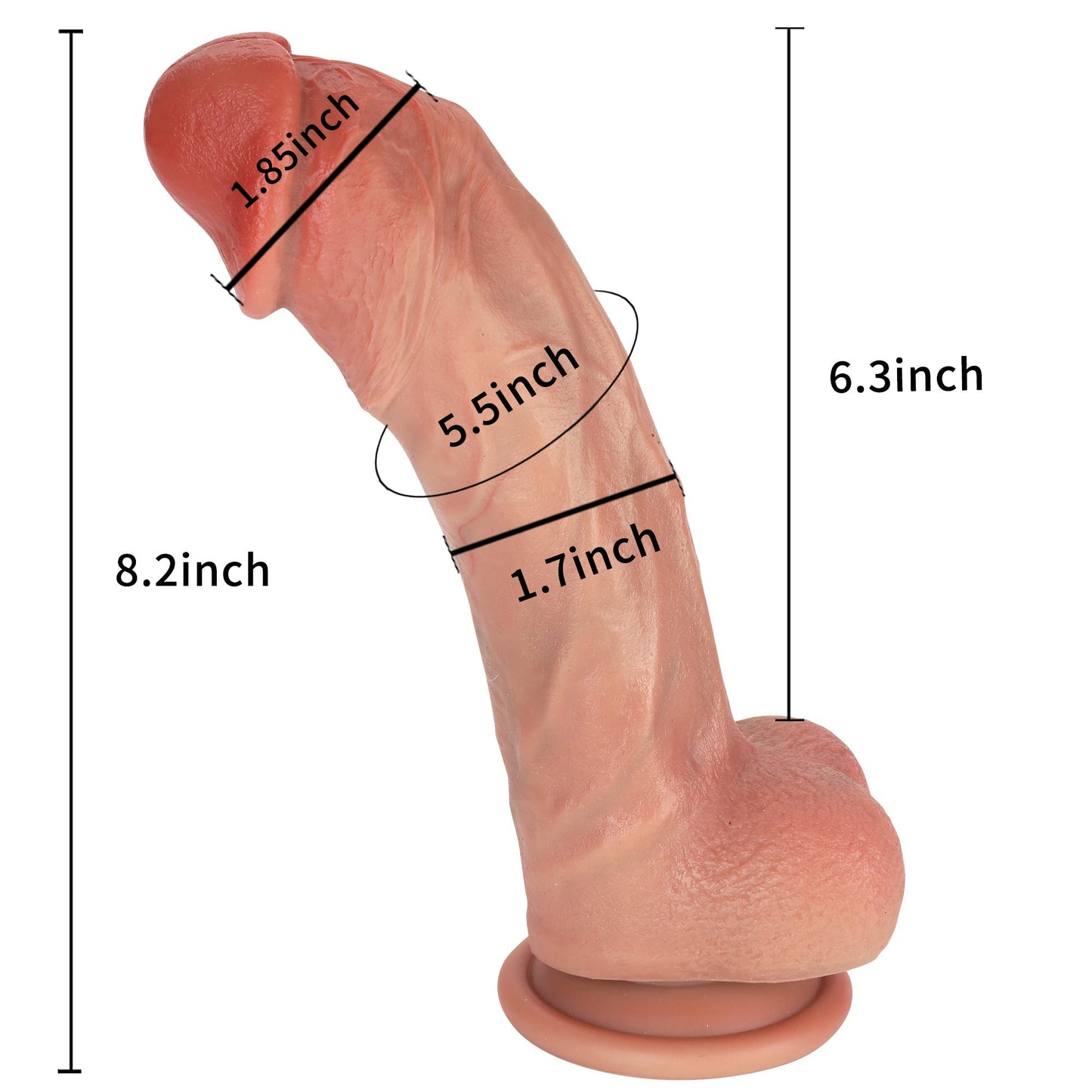 G-Wagon 8 inch Ultra Realistic Dildo Real Vein Dildo Position 3
