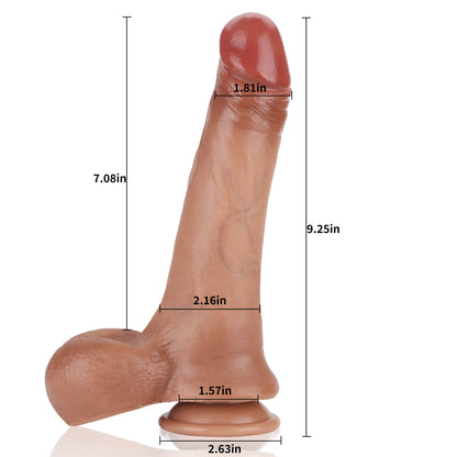 Foreskin 9 inch Sliding Skin Most Realistic Dildo & Real Balls Position 3