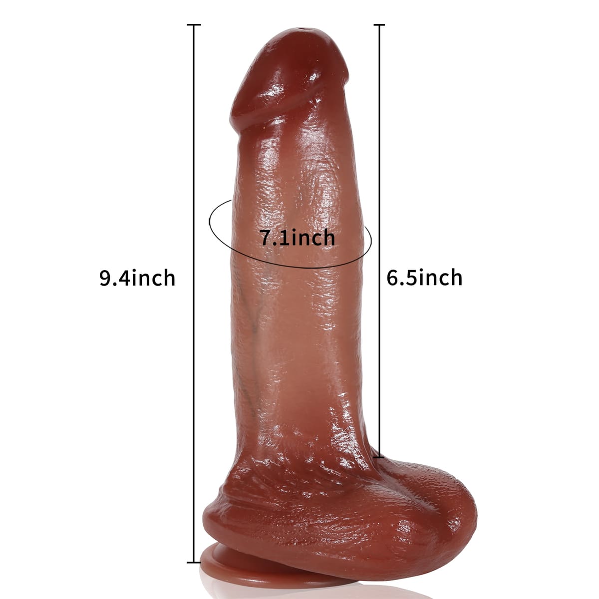 Benedict 9.4 inch Large Realistic Thrusting Dildo & Vibrating With Remote Control Position 2