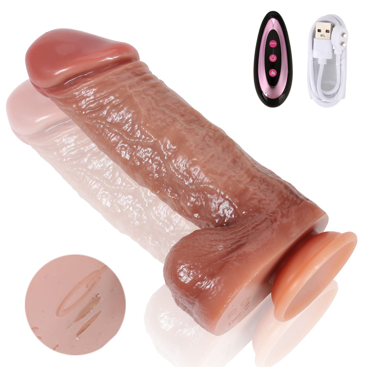 Henry 9.3 Inch Huge Power Thrusting Vibrating Dildo With Remote Control Position 7
