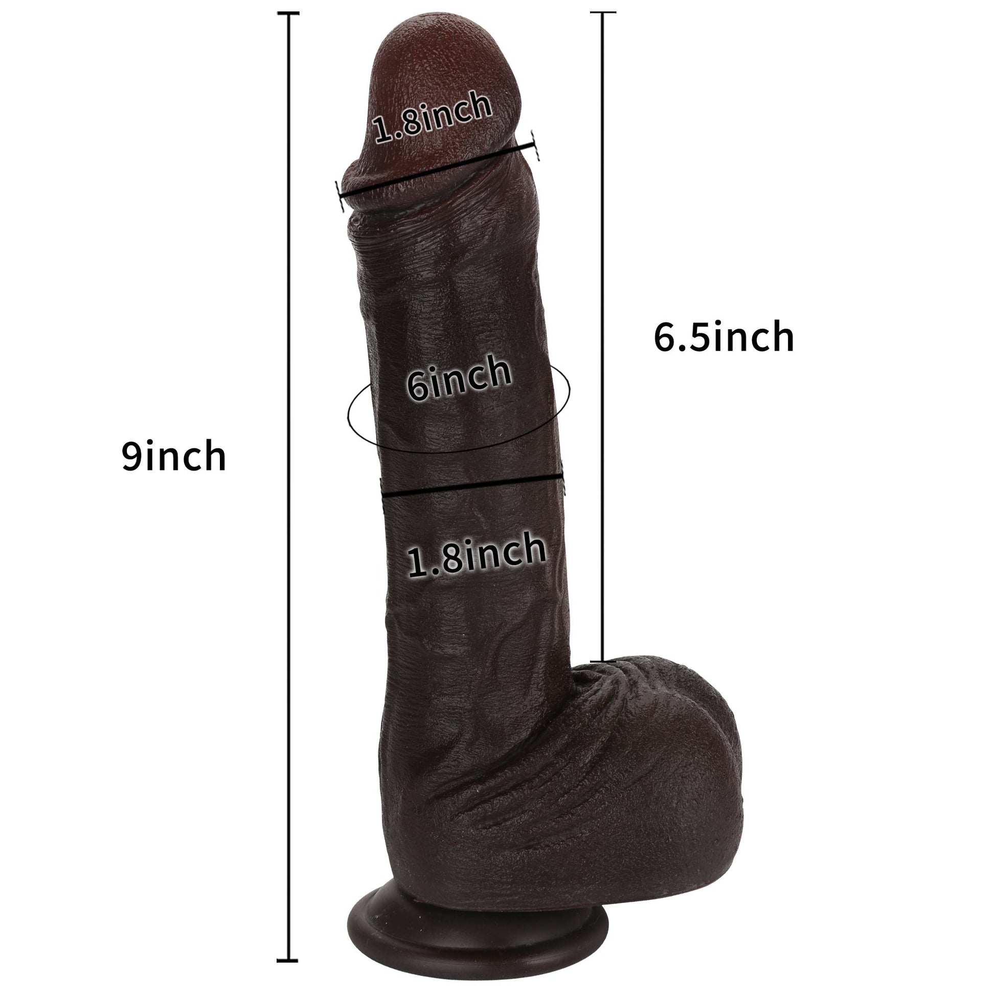 MrJ 9 inch BBC Realistic Dildo Super Real Skin Black Dildo Position 3