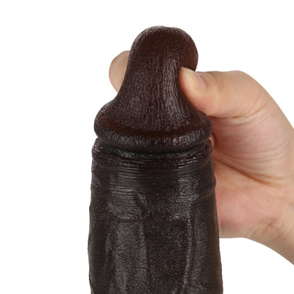 MrJ 9 inch BBC Realistic Dildo Super Real Skin Black Dildo Position 11