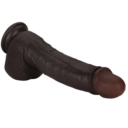 MrJ 9 inch BBC Realistic Dildo Super Real Skin Black Dildo Position 12