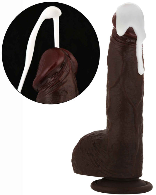 Squirtle 8 inch Squirting Cumming Real Feel Sliding Skin Black Position 1