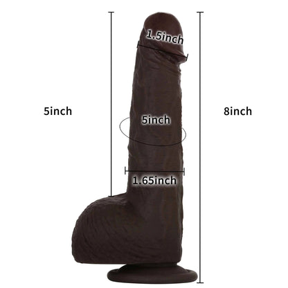 Squirtle 8 inch Squirting Cumming Real Feel Sliding Skin Black Position 2