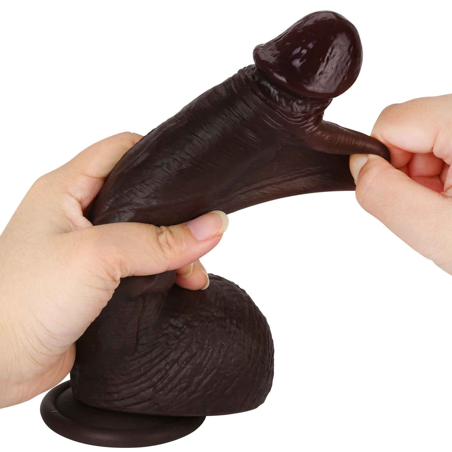 Squirtle 8 inch Squirting Cumming Real Feel Sliding Skin Black Position 9