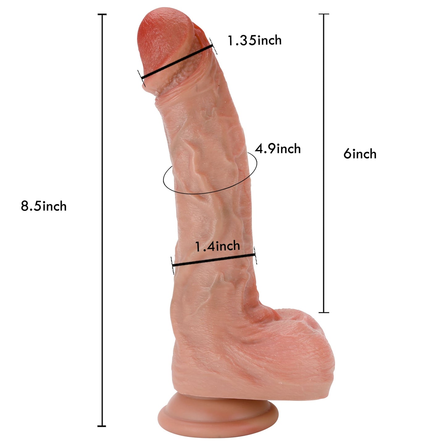 Sweety 8 inch Realistic Dildo Super Realistic Skin RealLike Glan Position 2
